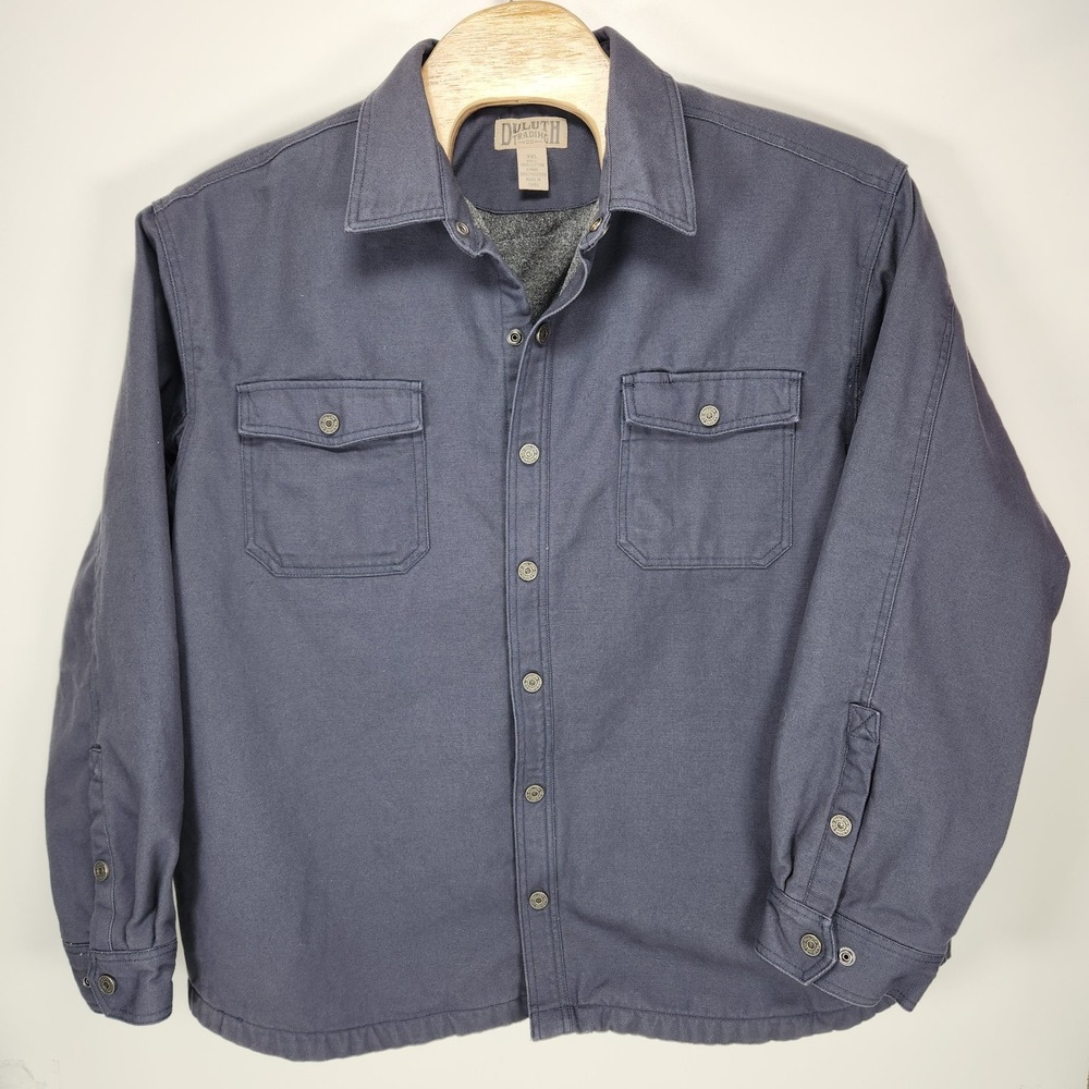 Duluth Trading Shirt Jacket Shacket Canvas Cotton Fleece Lined Men's 3XL 31500